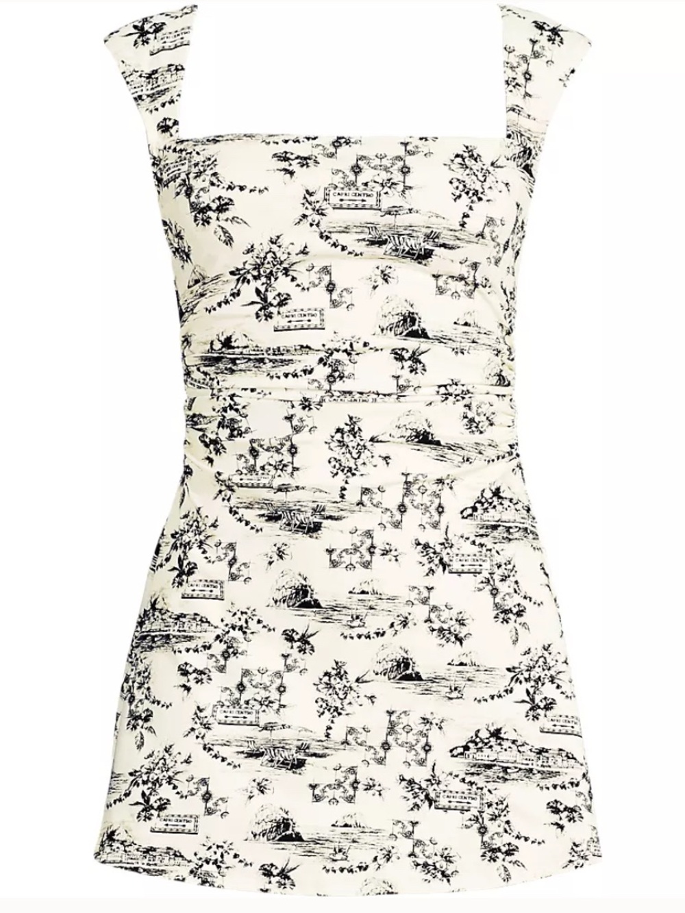 Land’s End Smoothing Square Neck Ruched Swim Dress Swimsuit